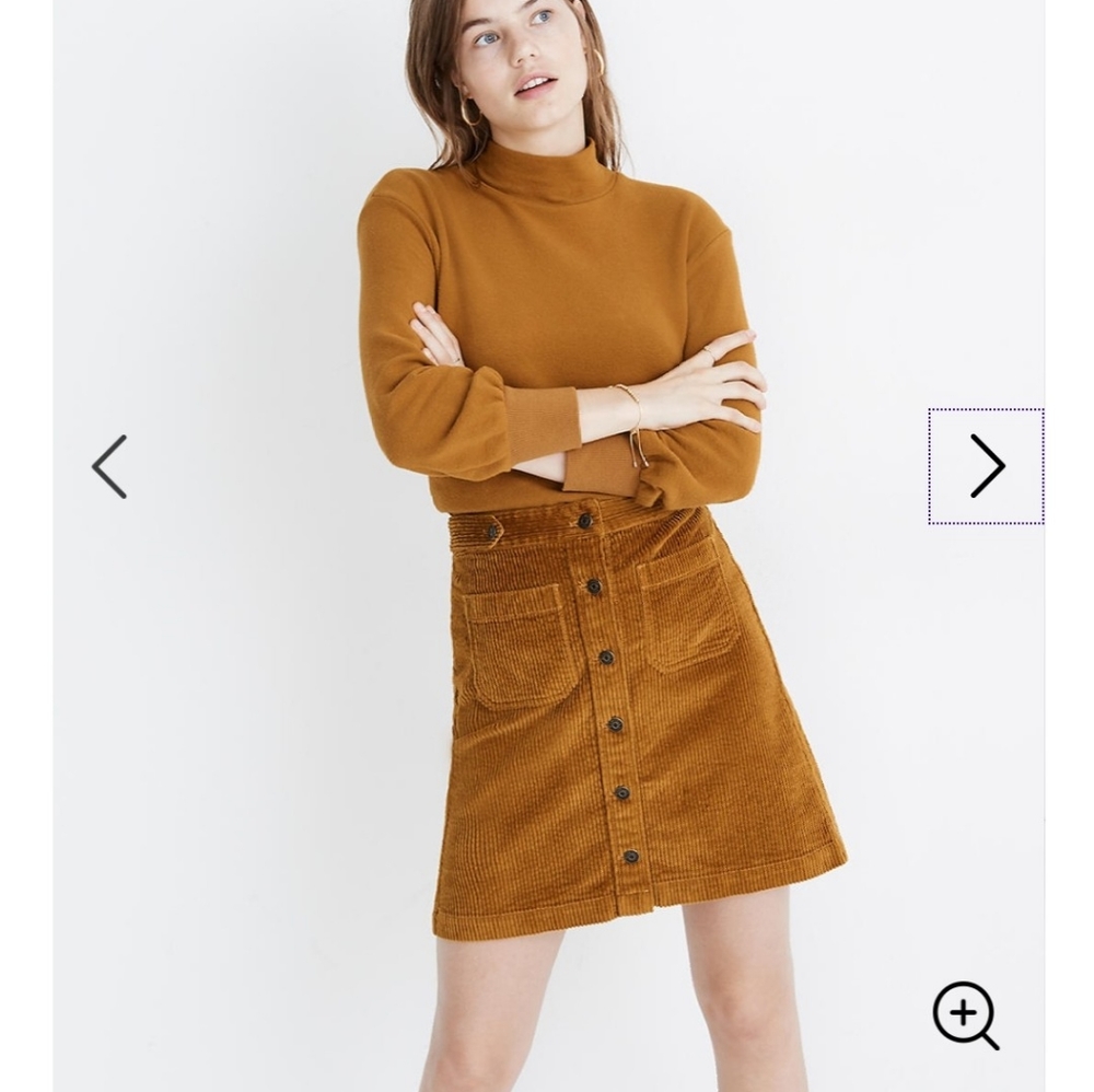 NWT Madewell Corduroy A-Line Mini Skirt